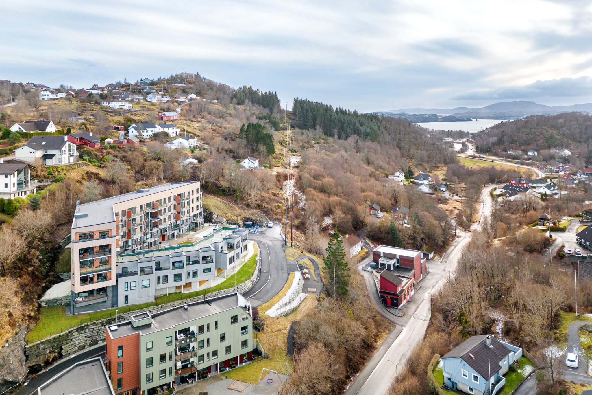 Moderne boligkompleks i Bjørkelivegen